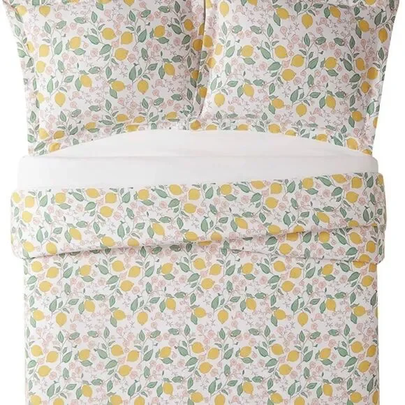Brooklyn Loom Lemon 🍋 Tree‎ Comforter Set, Twin, Verbena 100% cotton